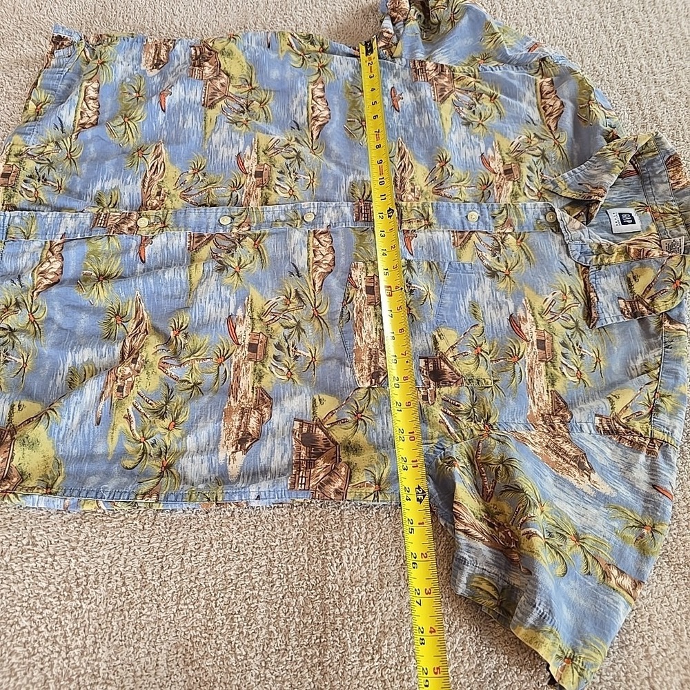 Vtg Gap Men's Y2K Hawaiian Island Native Palm Trees Short Sleeve Shirt Sz L - Picture 12 of 16